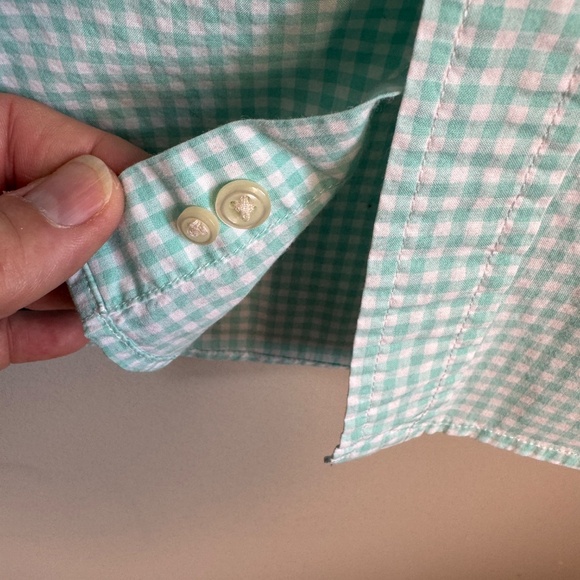 Ralph Lauren Boys Gingham Plaid Button Up Shirt Long Sleeve Peppermint XL(18-20) - Picture 4 of 15